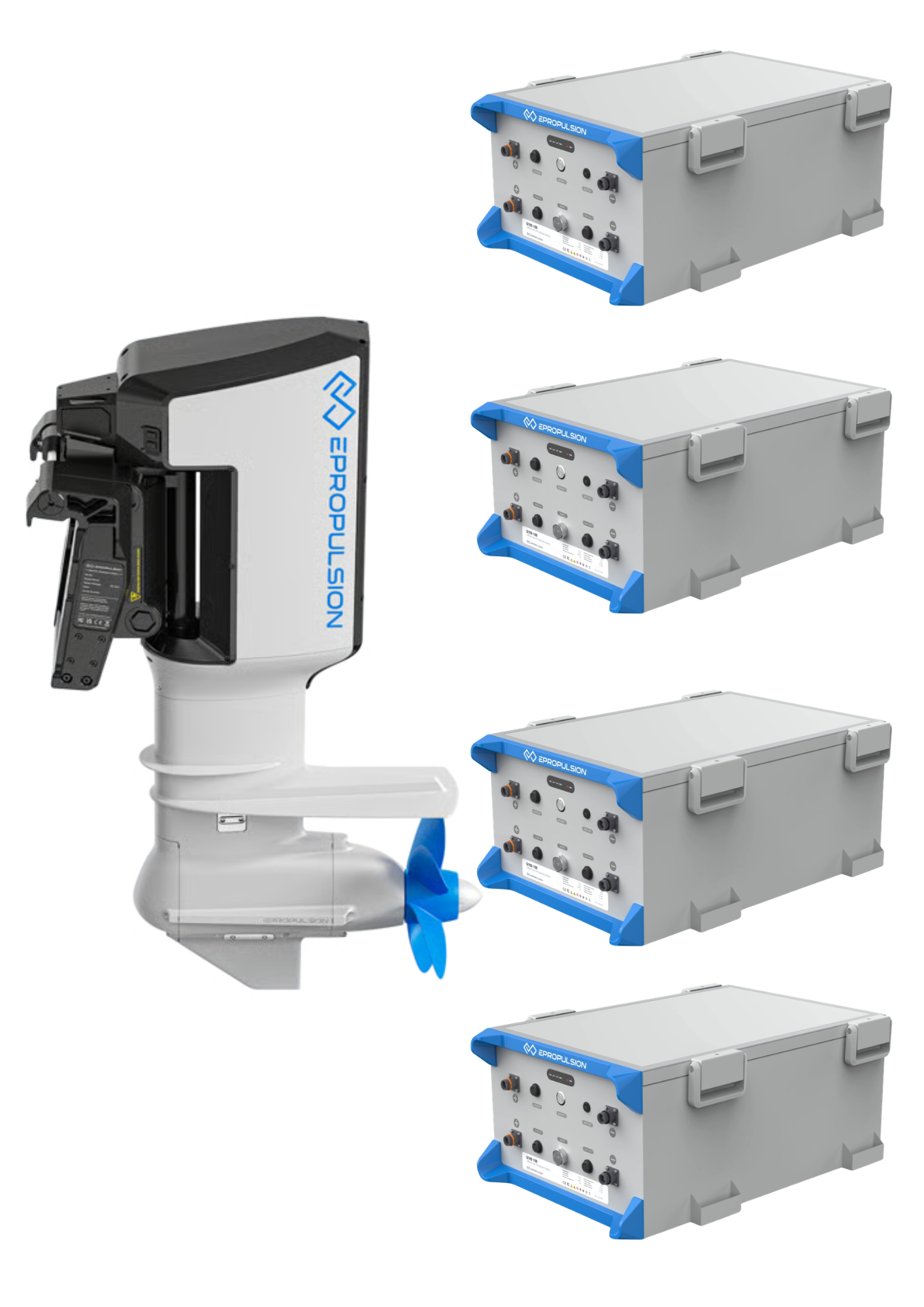 ePropulsion X40 met 4× G102-100 accu – complete set voor maximaal elektrisch vermogen
