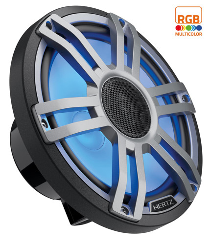 Hertz HMX 8 S-LD-G Marine Speakers Sport Zwart met RGB verlichting 100 Watt Set van 2