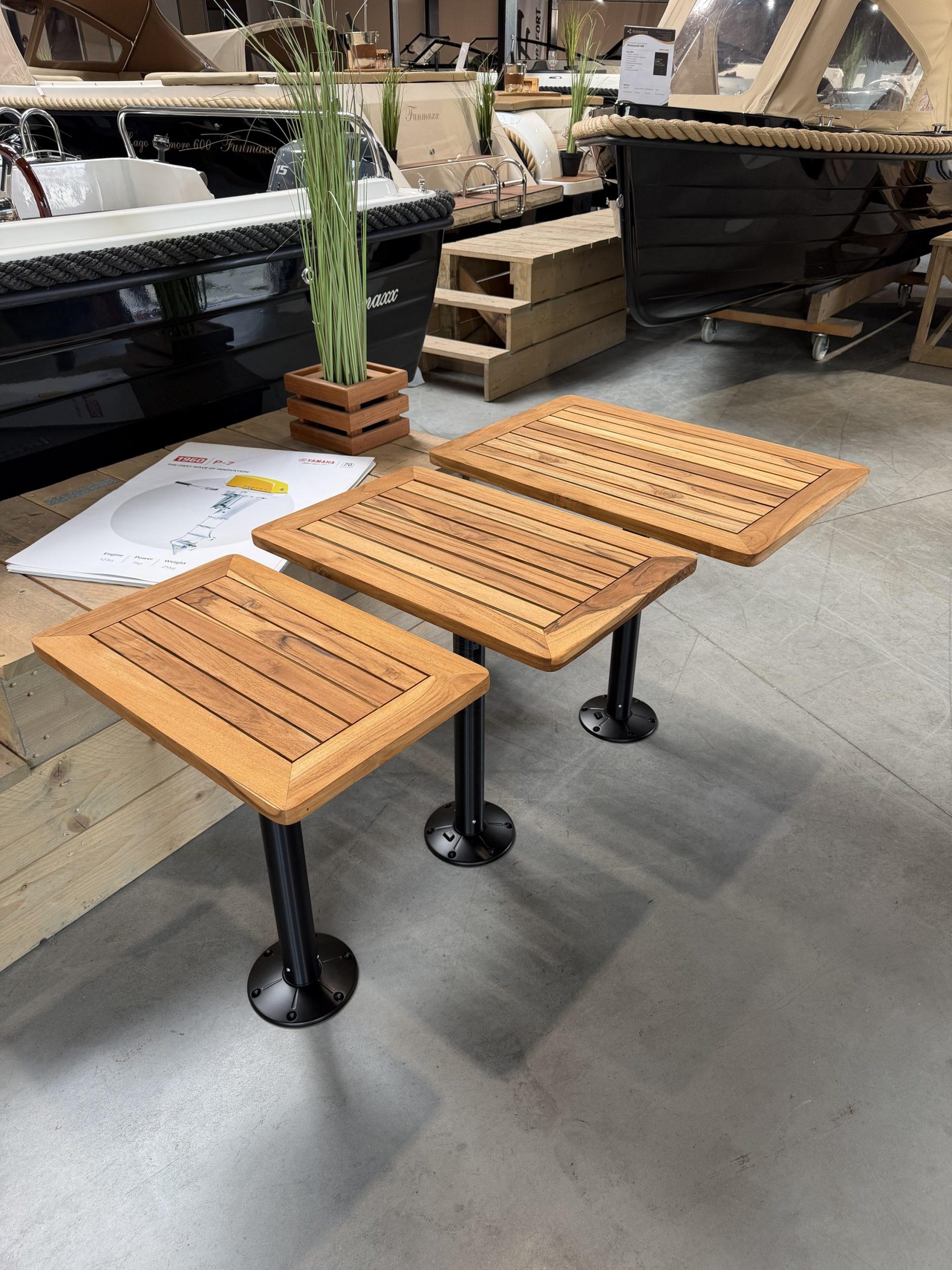 Teak boottafel Set | met of zonder tafelpoot | Goedkoopste van nederland