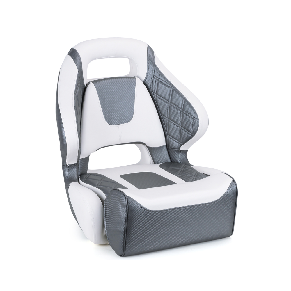 Titan Marine Sport Flip Up Captain Bucket Seat White/Charcoal – 22565